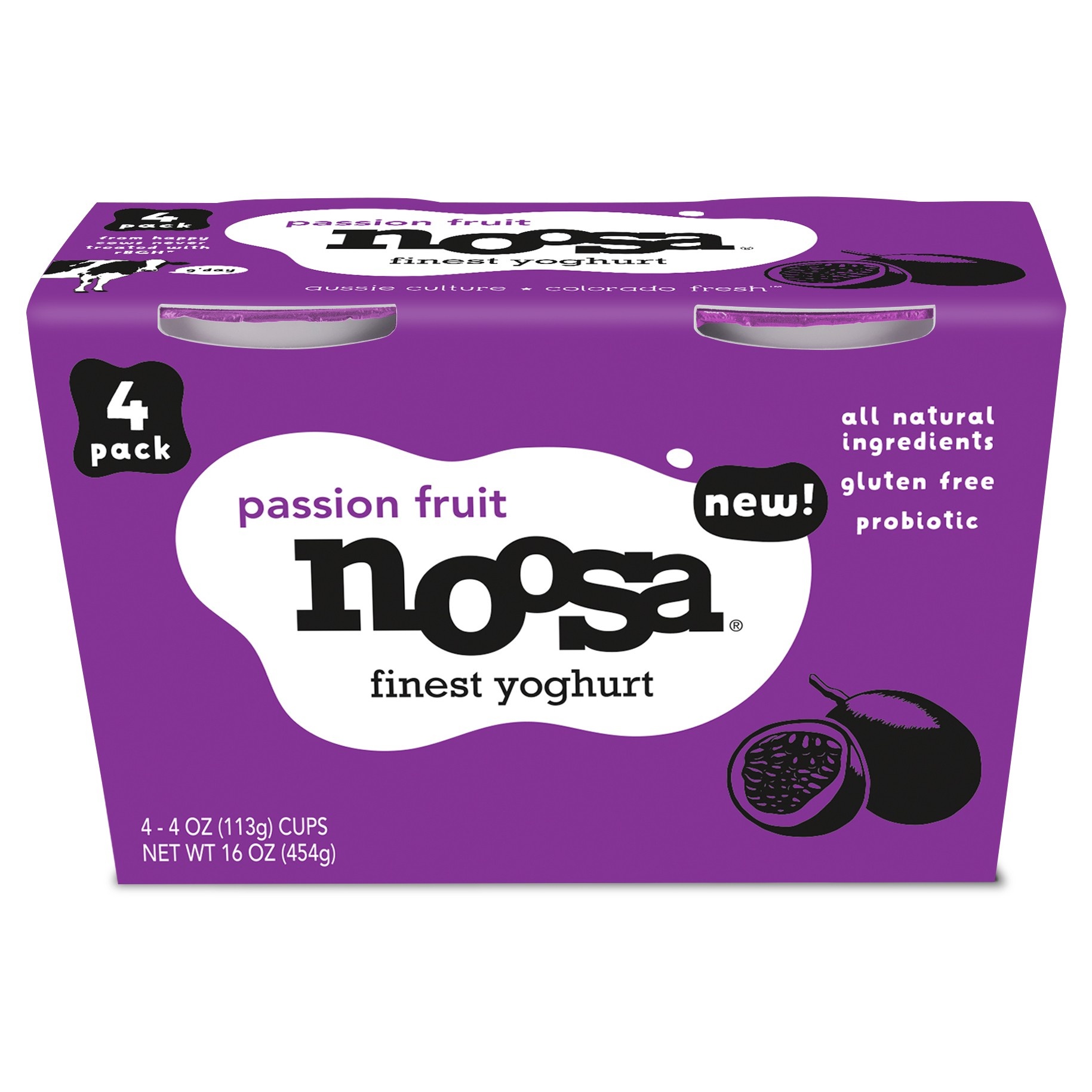 slide 1 of 2, Noosa Passion Fruit Australian Style Yogurt, 4 oz