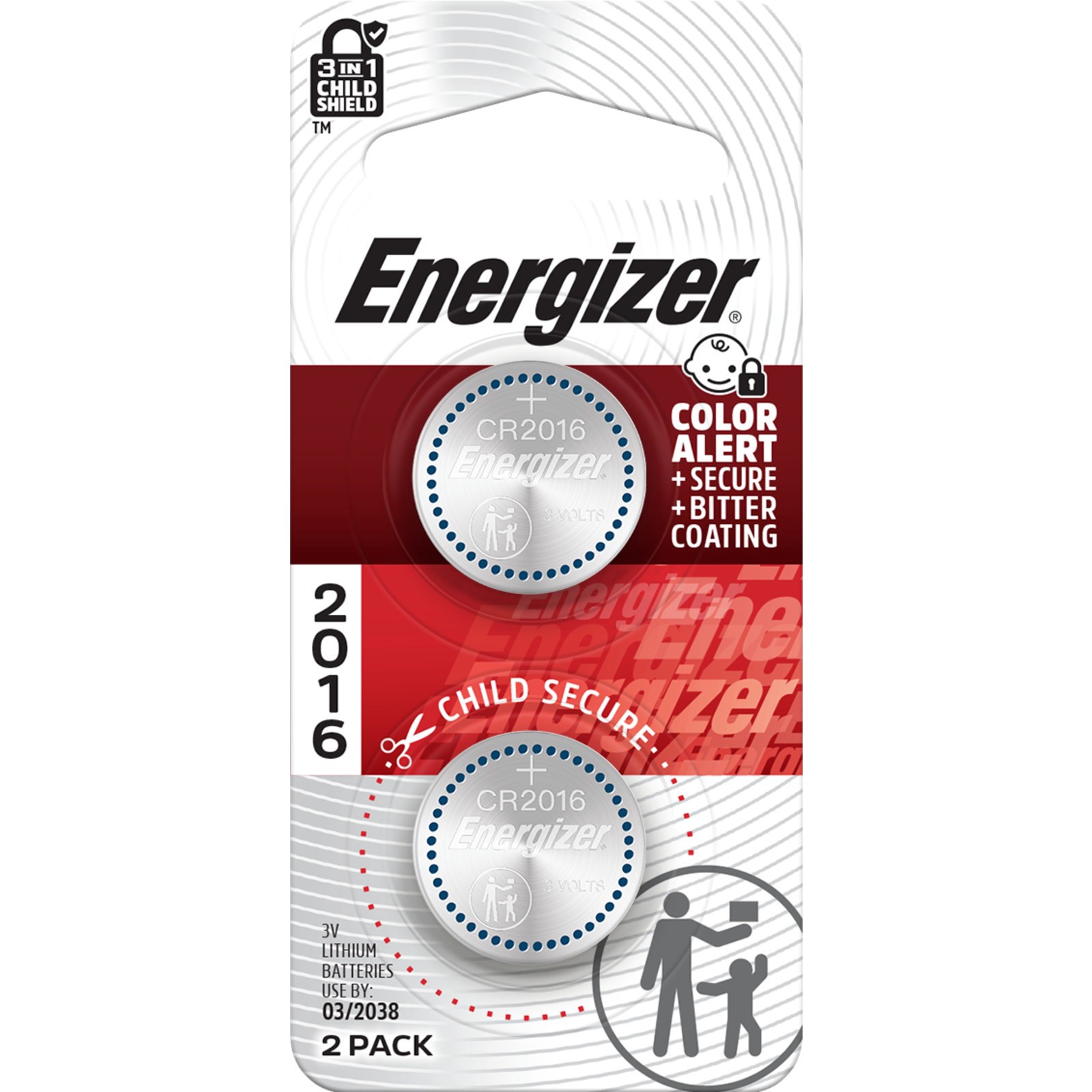 slide 1 of 6, Energizer Lithium CR2016 Coin Batteries 2 -Pack, 1 ct