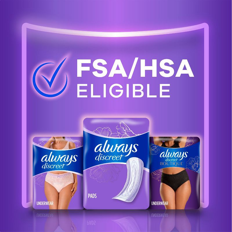 slide 9 of 10, Always Discreet Moderate Long Absorbency 4 Drop Base Pads - 54ct, 54 ct