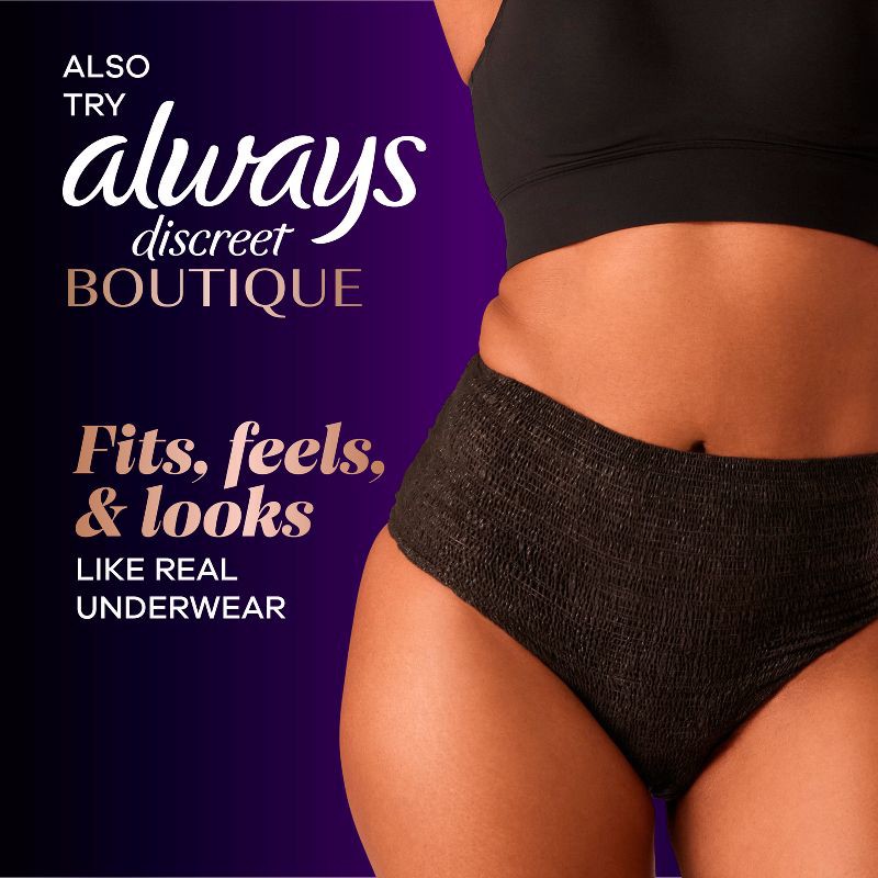 slide 11 of 11, Always Discreet Adult Postpartum Incontinence Underwear for Women - Maximum Protection - XL - 26ct, 26 ct