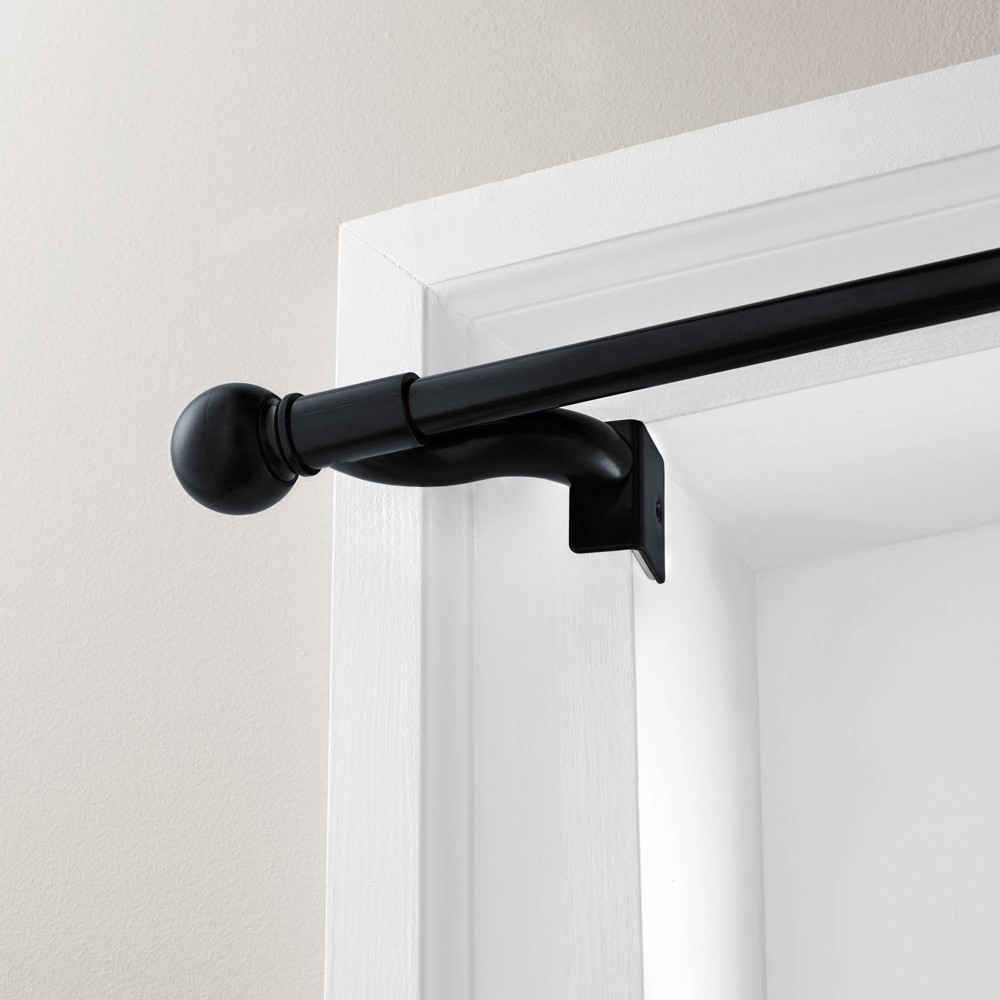 slide 2 of 3, 28"-48" Twist and Shout Easy Install Curtain Rod Matte Black - Room Essentials, 1 ct