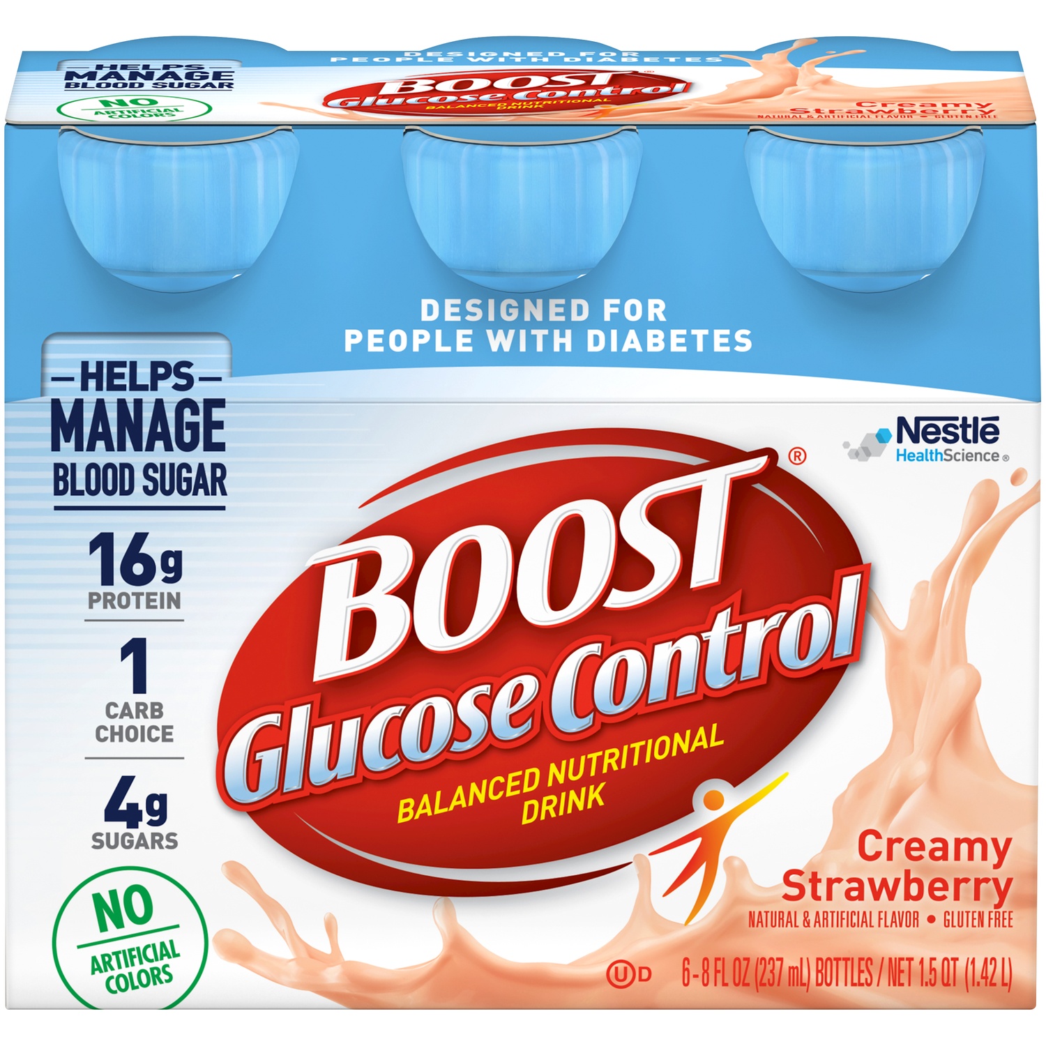 slide 2 of 9, Boost Creamy Strawberry Glucose Control Nutritional Drinks, 6 ct; 8 fl oz