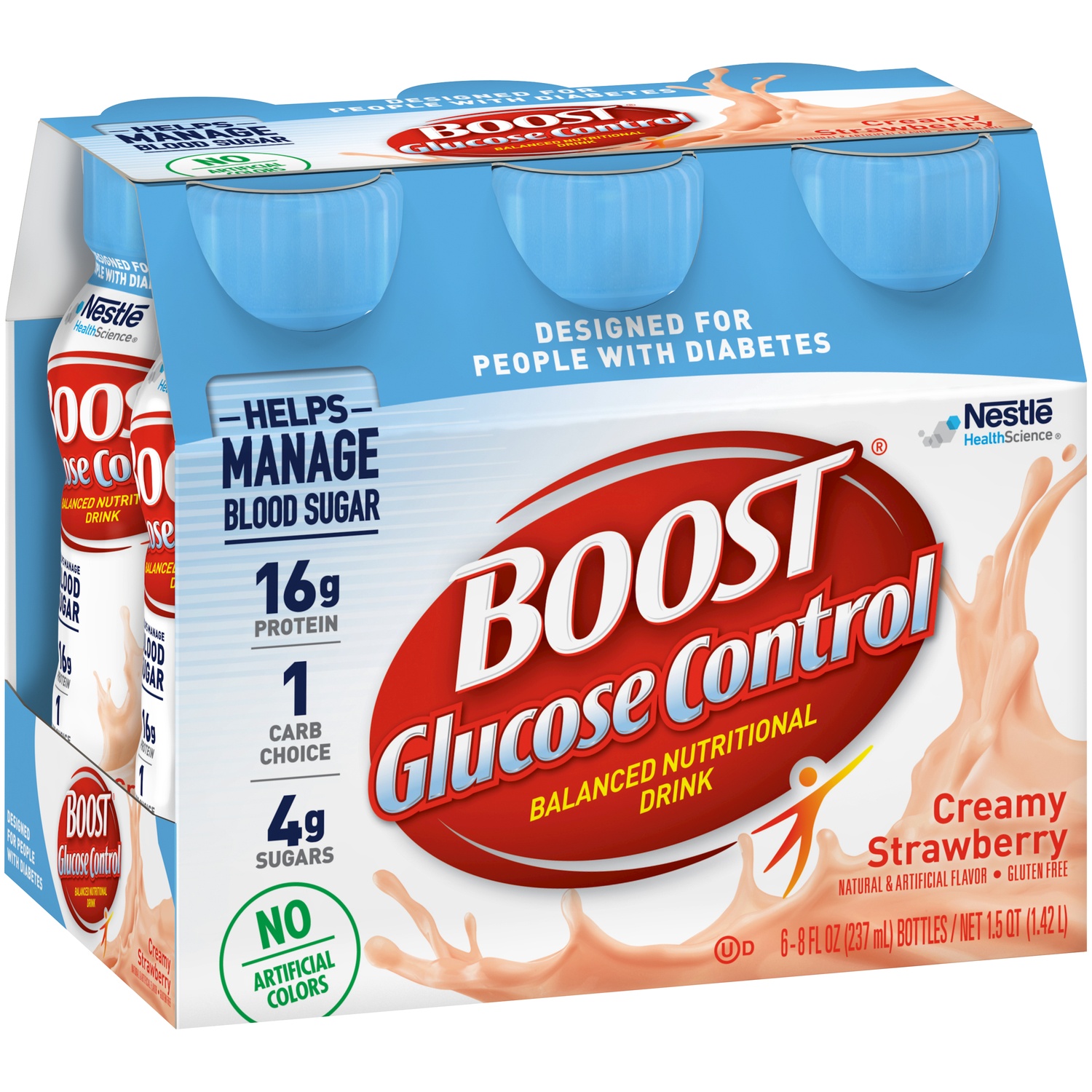 slide 5 of 9, Boost Creamy Strawberry Glucose Control Nutritional Drinks, 6 ct; 8 fl oz