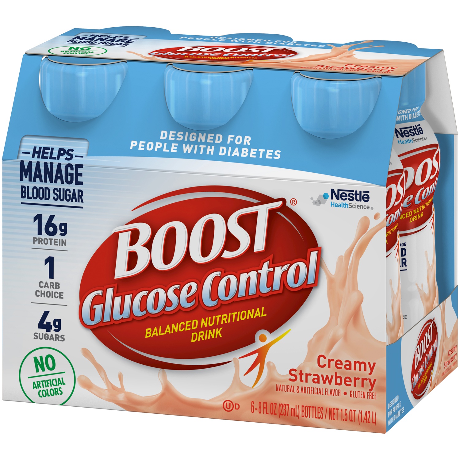 slide 6 of 9, Boost Creamy Strawberry Glucose Control Nutritional Drinks, 6 ct; 8 fl oz