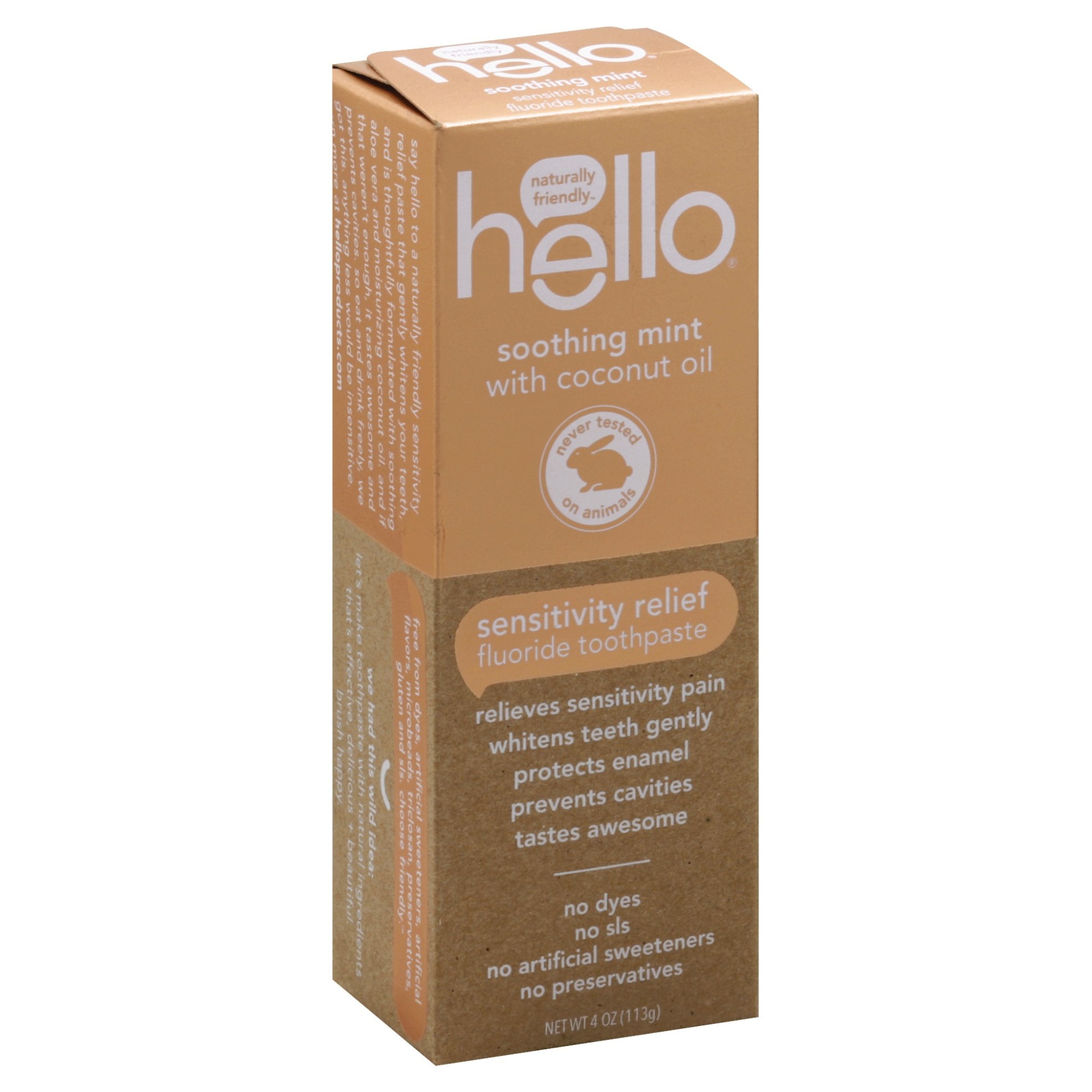slide 1 of 10, Hello Sensitivity Relief Soothing Mint Fluoride Toothpaste, 4 oz