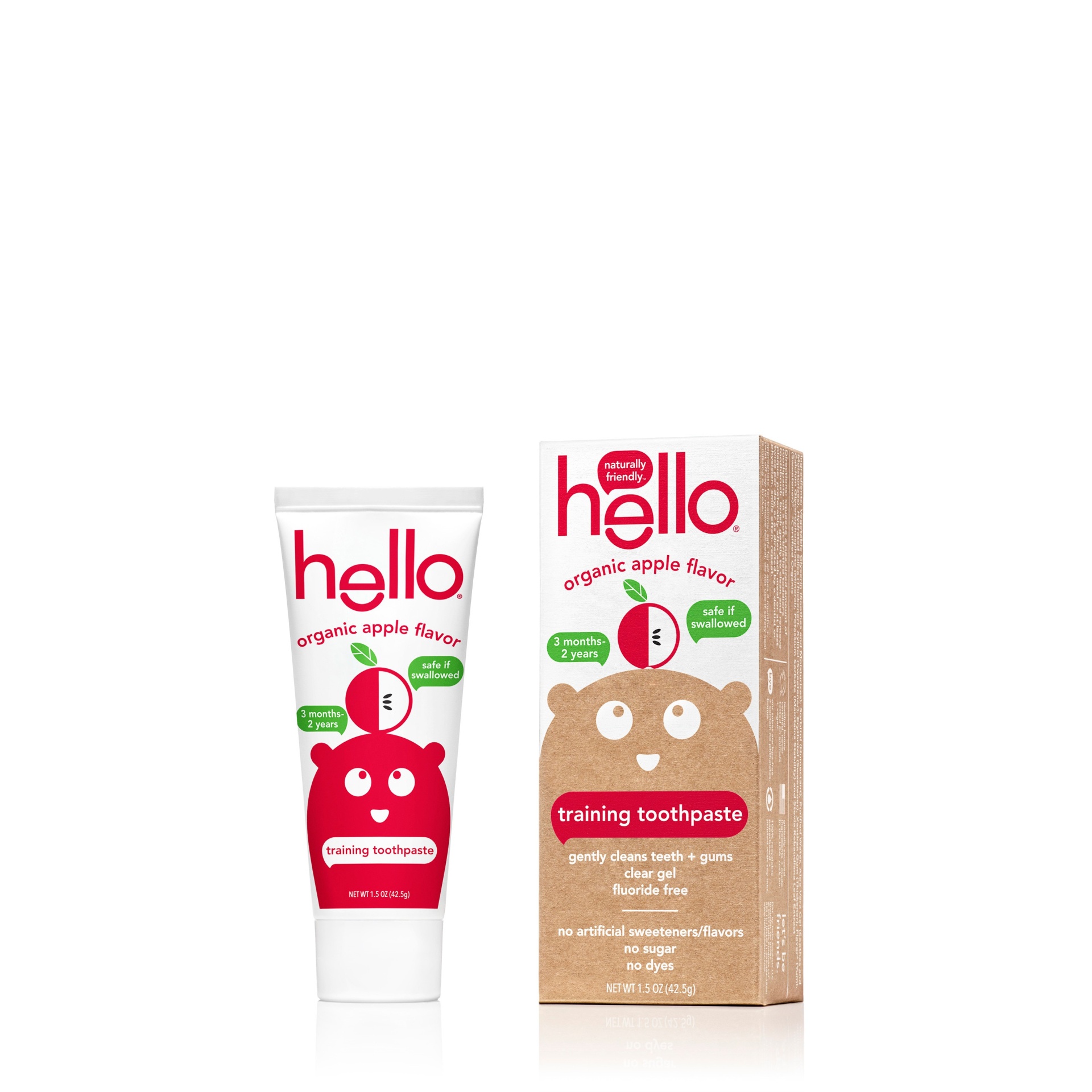 slide 1 of 1, Hello Organic Apple Toddler training Toothpaste, 1.5 oz