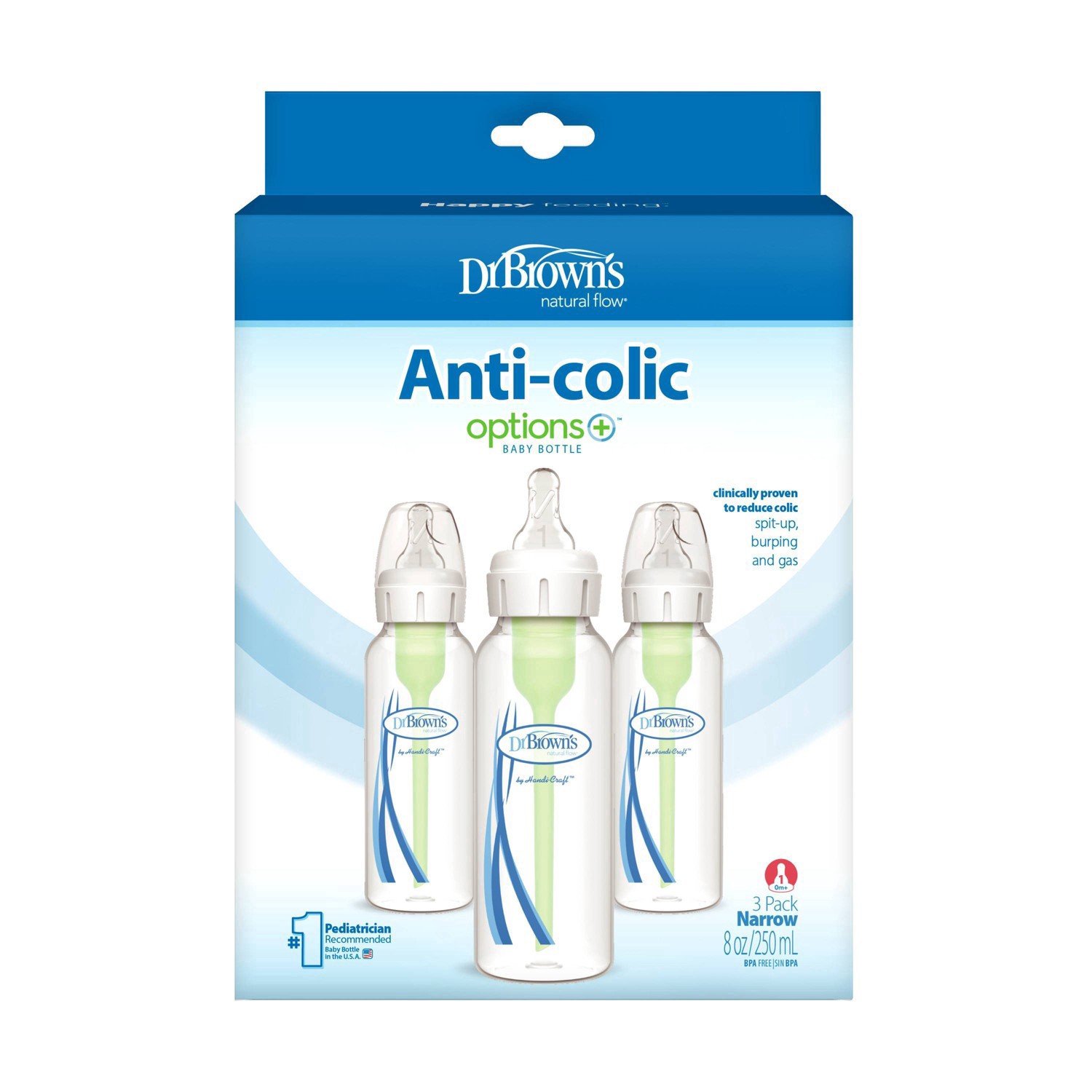 slide 6 of 85, Dr. Brown's Dr. Brown''s Options+ Anti-Colic Baby Bottles - 8oz - 3pk, 3 ct