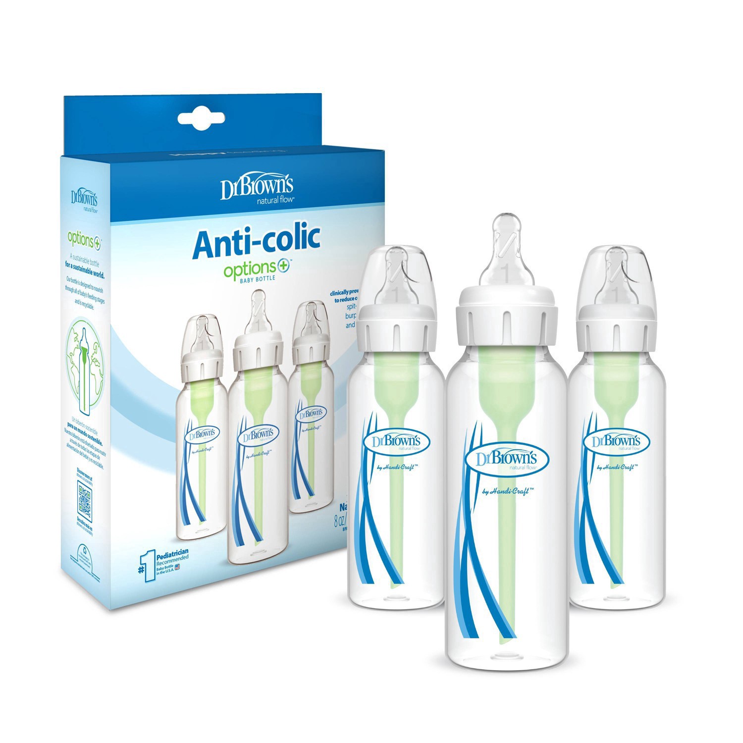 slide 36 of 85, Dr. Brown's Dr. Brown''s Options+ Anti-Colic Baby Bottles - 8oz - 3pk, 3 ct