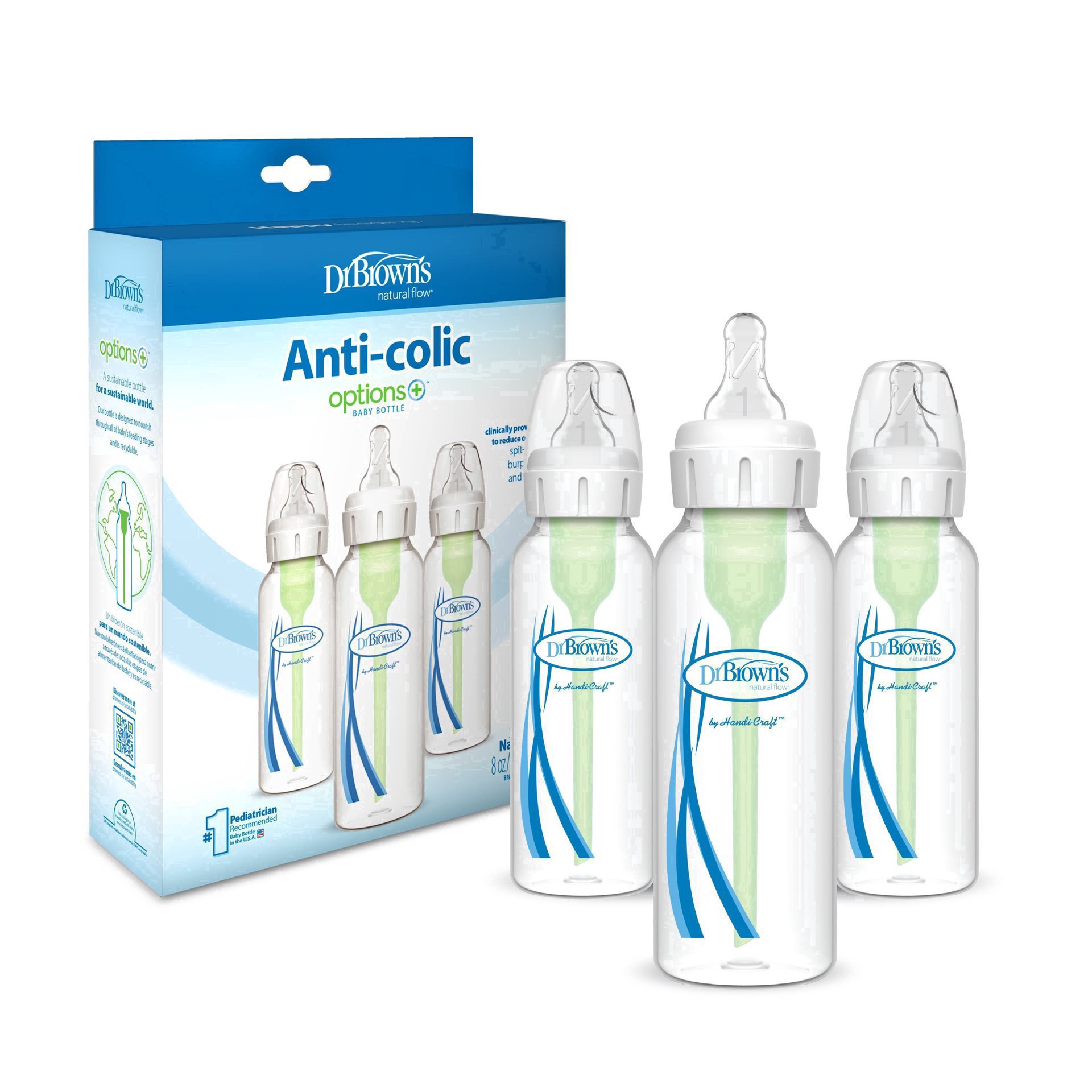 slide 30 of 85, Dr. Brown's Dr. Brown''s Options+ Anti-Colic Baby Bottles - 8oz - 3pk, 3 ct