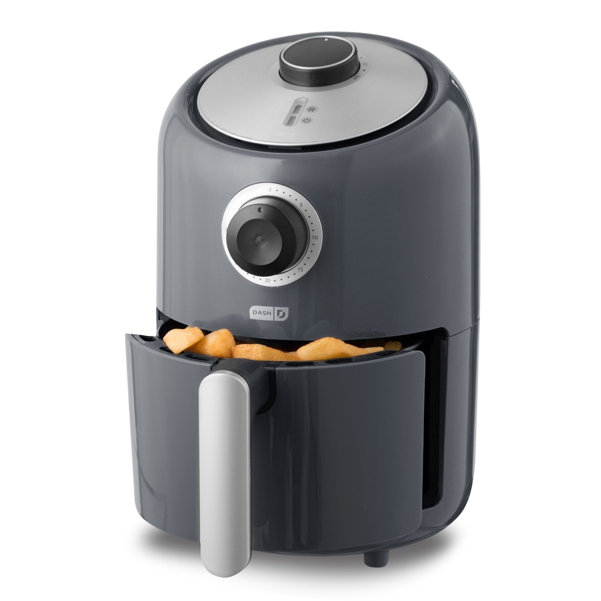 slide 1 of 6, Dash 900W Single Basket Compact Air Fryer - Gray, 1.2 qt