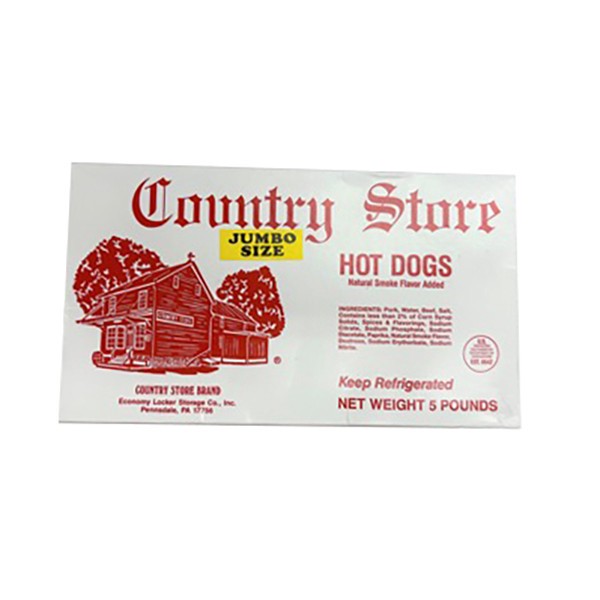 slide 1 of 1, Vacuum Packed Jumbo Dogs, 5 lb