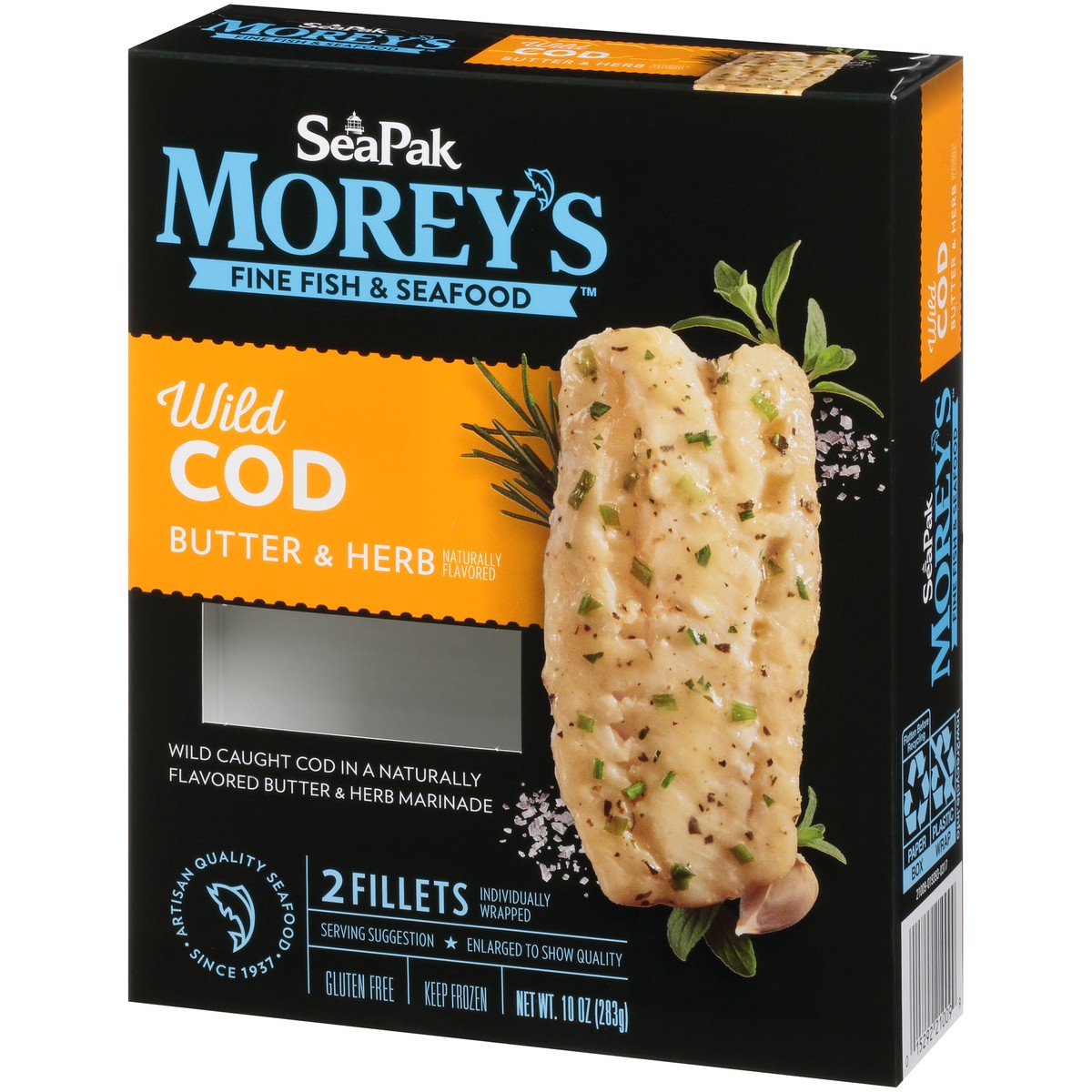 slide 4 of 9, SeaPak Morey's Butter & Herb Wild Cod 2 ea, 2 ct