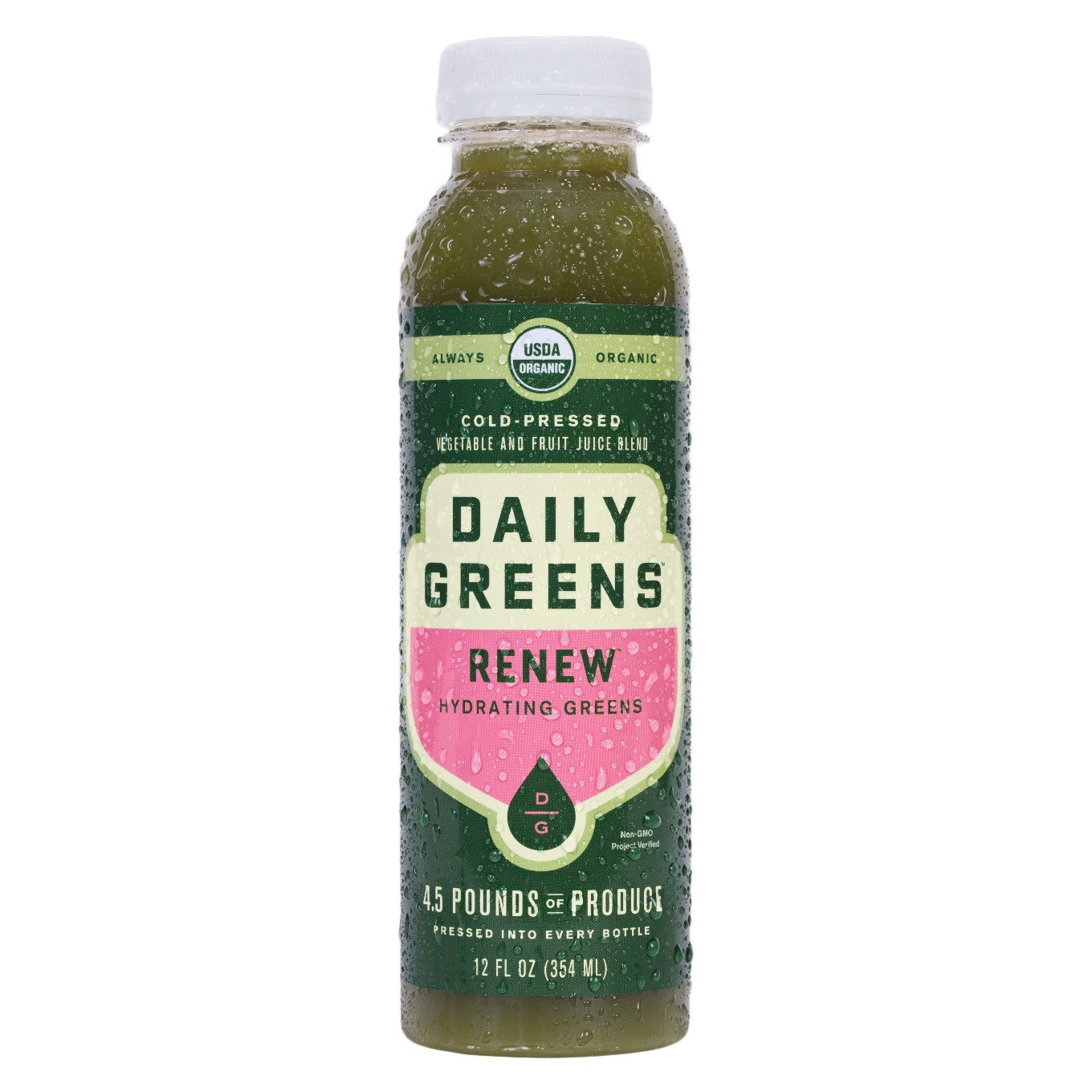 slide 1 of 1, Daily Greens Renew Organic Cold Pressed Juice, 12 fl oz