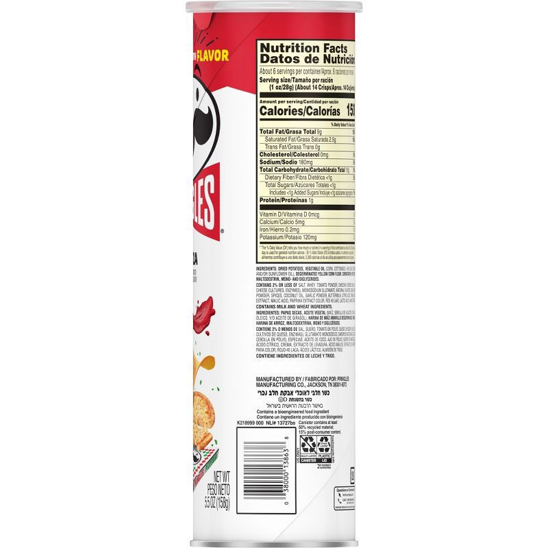 slide 2 of 9, Pringles Pizza Flavored Potato Crisps Chips - 5.5oz, 5.5 oz
