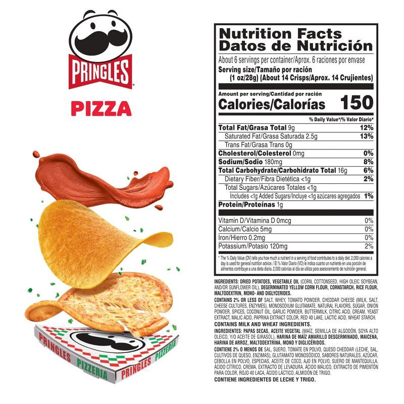 slide 6 of 9, Pringles Pizza Flavored Potato Crisps Chips - 5.5oz, 5.5 oz