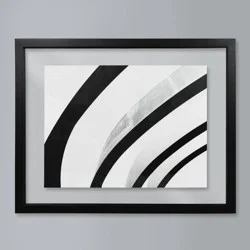 14"x18" Floated to 8"x10" Thin Gallery Float Frame Black - Threshold™: Modern Wall Decor, MDF, Keyhole Mount