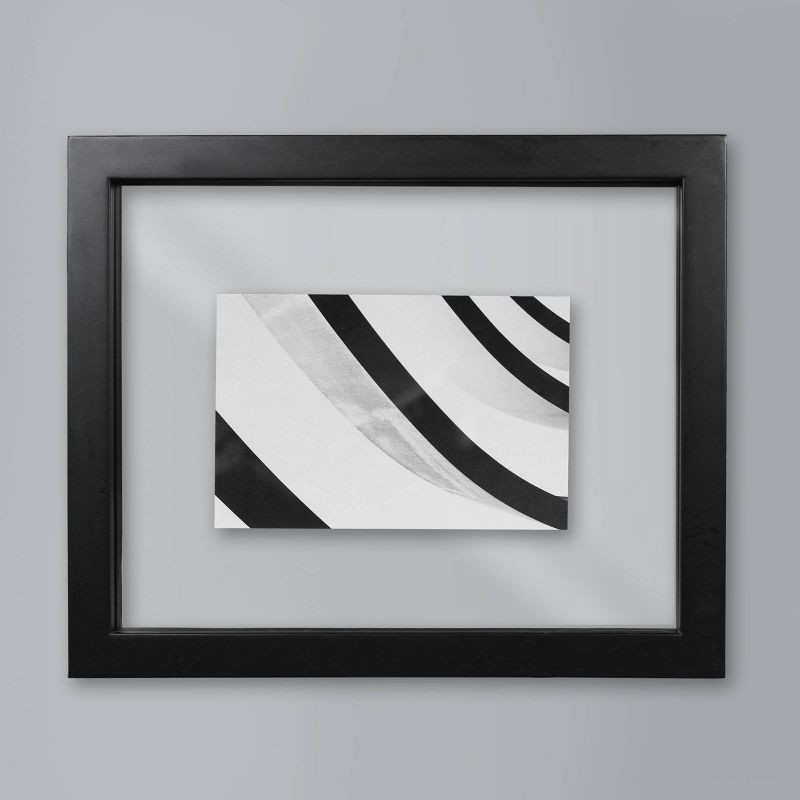 slide 1 of 5, 9" x 11" Single Picture Float Frame Black - Threshold™: Modern Wall Decor, MDF, Glass Pane, 1 ct