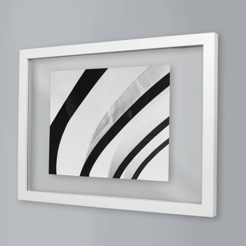 slide 3 of 6, 11" x 15" Floated to 8" x 10" Thin Gallery Float Frame White - Made By Design, 1 ct