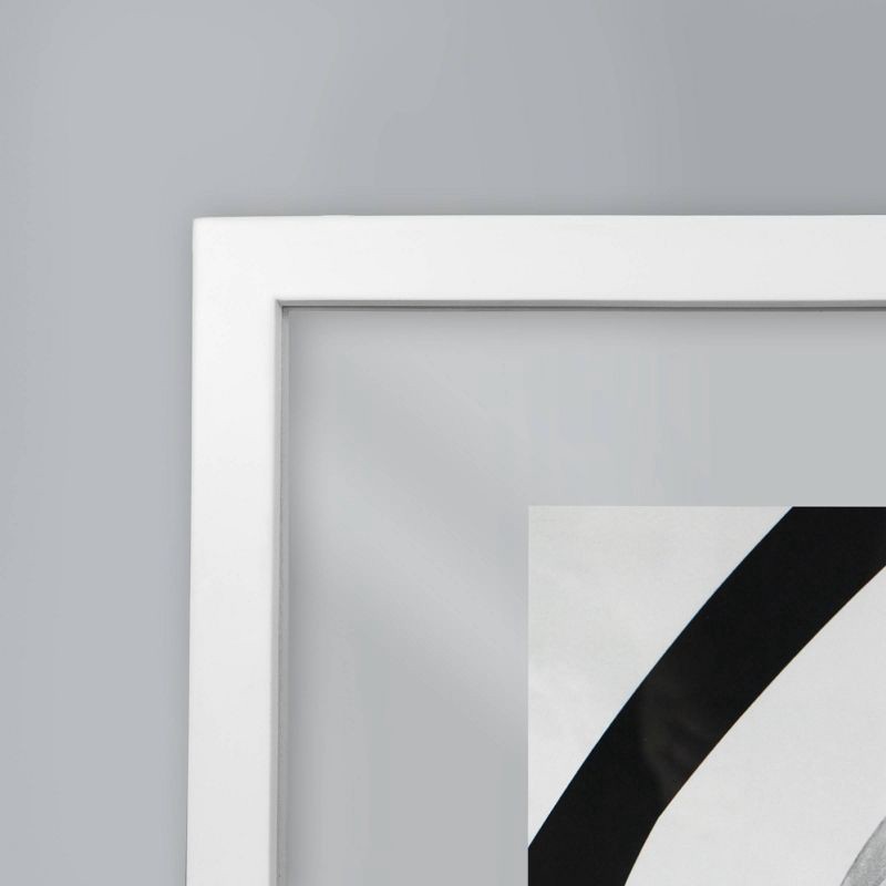 slide 4 of 6, 11" x 15" Floated to 8" x 10" Thin Gallery Float Frame White - Threshold™: Modern MDF Wall Picture Holder, 1 ct