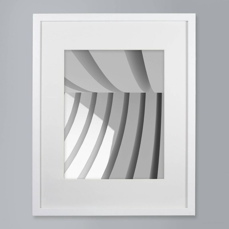 slide 2 of 6, 16" x 20" Matted to 11"x 14" Thin Gallery Frame White - Threshold™: Modern Wall Decor, Beveled Acid-Free Mat, 1 ct