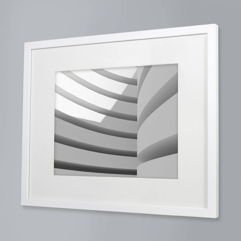 slide 3 of 6, 16" x 20" Matted to 11"x 14" Thin Gallery Frame White - Threshold™: Modern Wall Decor, Beveled Acid-Free Mat, 1 ct