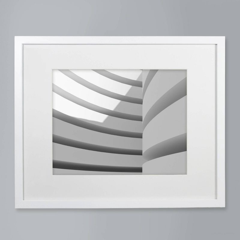 slide 1 of 6, 16" x 20" Matted to 11"x 14" Thin Gallery Frame White - Threshold™: Modern Wall Decor, Beveled Acid-Free Mat, 1 ct