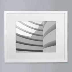 16" x 20" Matted to 11"x 14" Thin Gallery Frame White - Threshold™: Modern Wall Decor, Beveled Acid-Free Mat