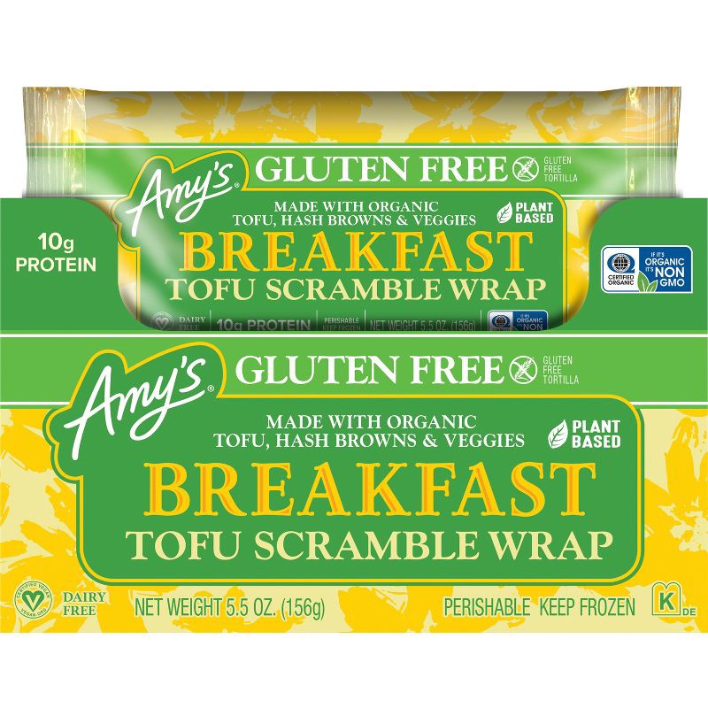 slide 3 of 4, Amy's Gluten Free Vegan Tofu Scramble Frozen Breakfast Wrap - 5.5oz, 5.5 oz