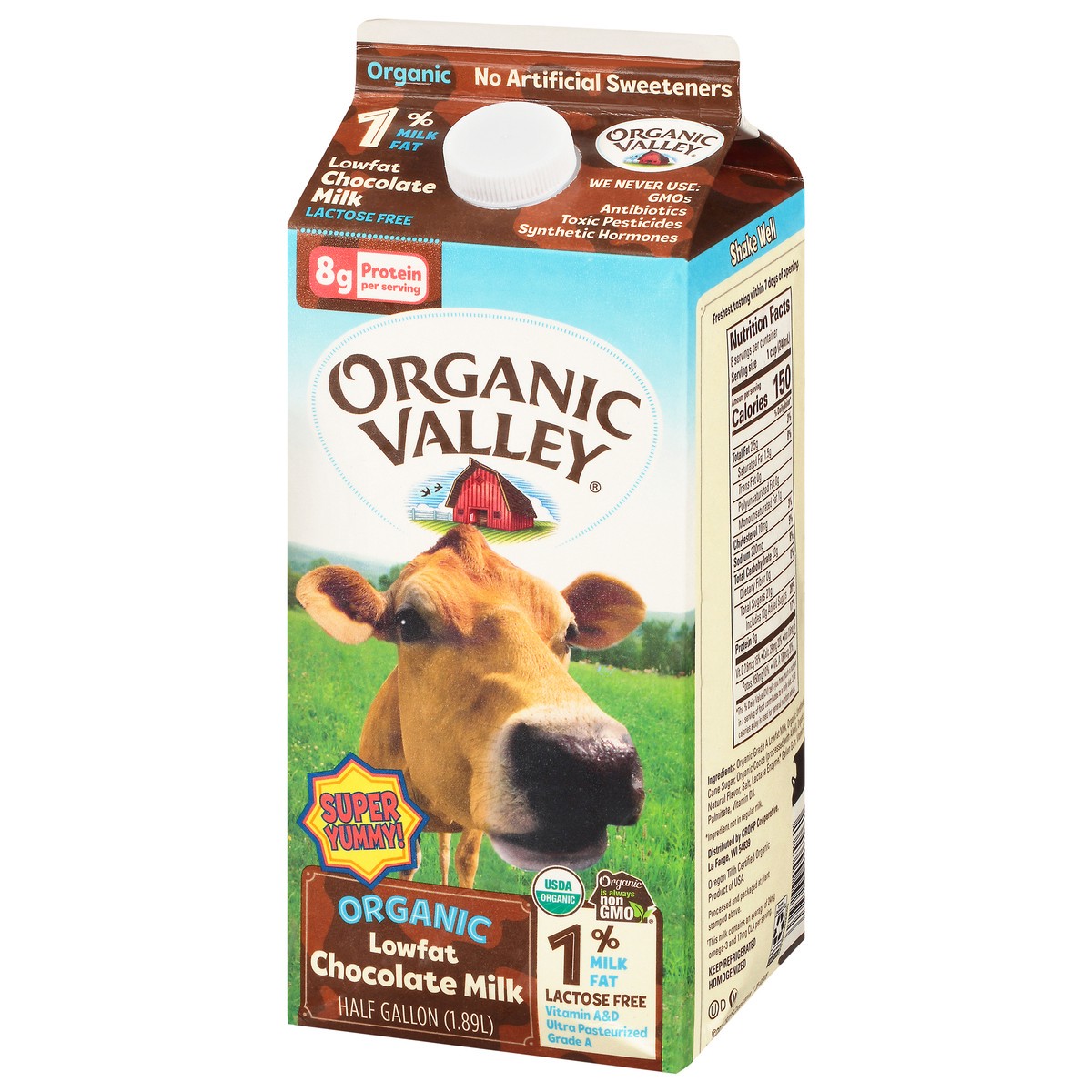 slide 7 of 13, Organic Valley Low Fat Chocolate Milk 0.5 gal, 1/2 gal