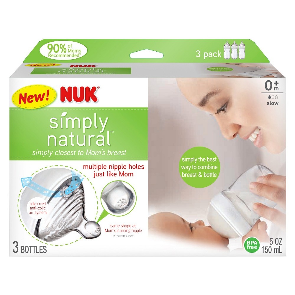 slide 3 of 12, NUK Simply Natural Bottle, 3 ct; 5 oz