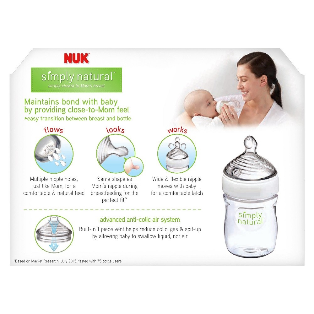 slide 4 of 12, NUK Simply Natural Bottle, 3 ct; 5 oz