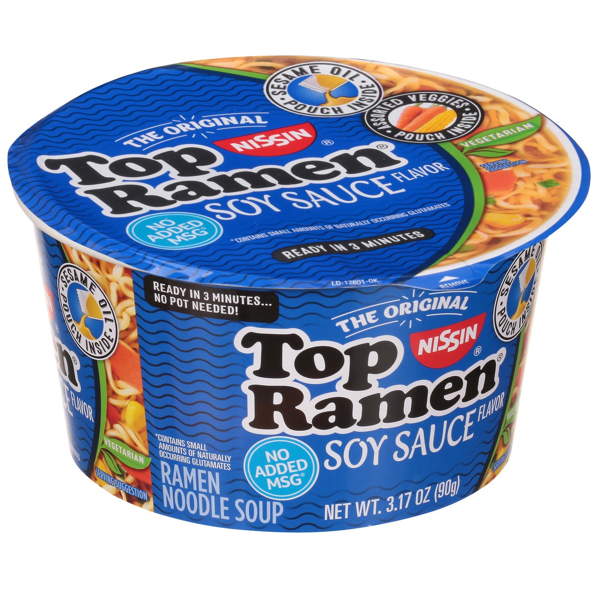 slide 3 of 9, Top Ramen Soy Sauce Ramen Noodle Soup, 3.17 oz