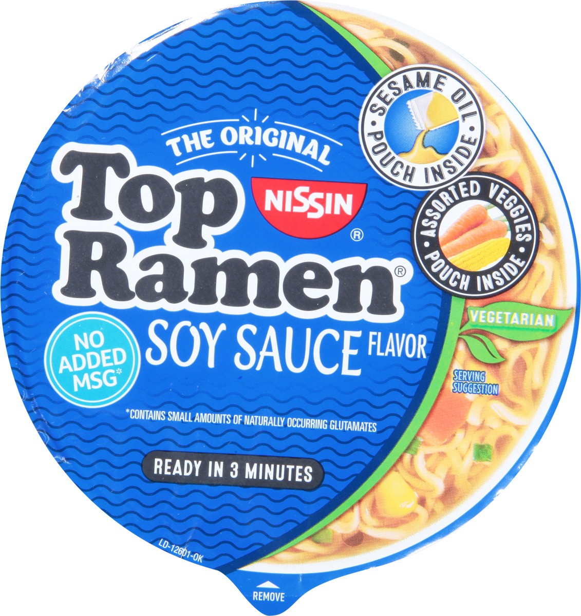 slide 6 of 9, Top Ramen Soy Sauce Ramen Noodle Soup, 3.17 oz