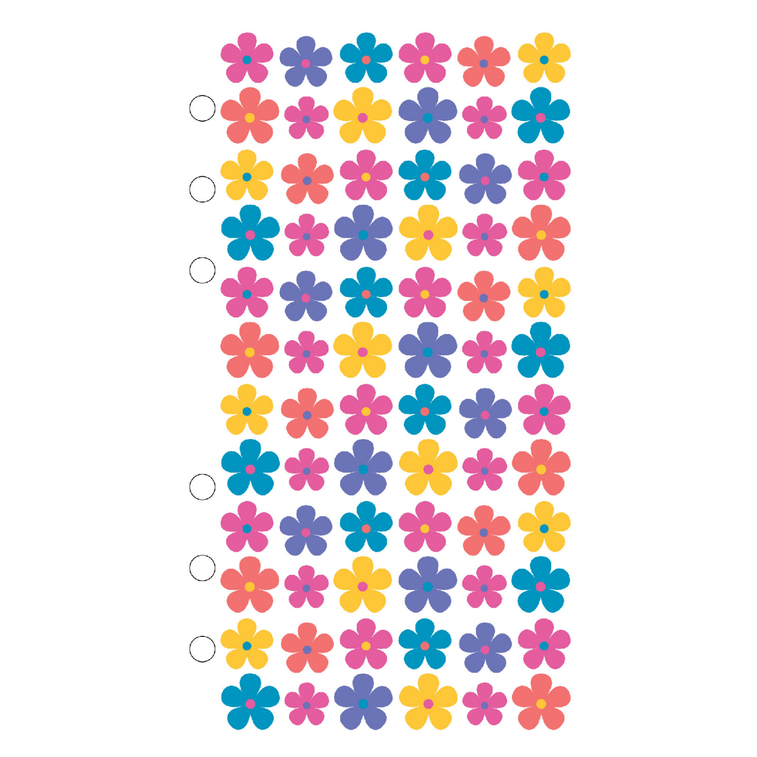 slide 1 of 1, Mini Flower Stickers, 8.45 in