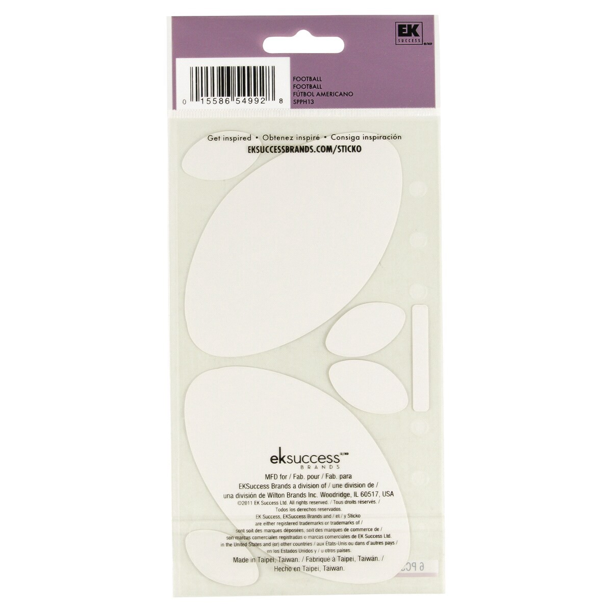 slide 2 of 2, EK Success Stickers Football, 6 ct