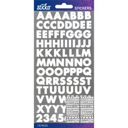 Sticko Stickers White Futura Bold Small Alpha