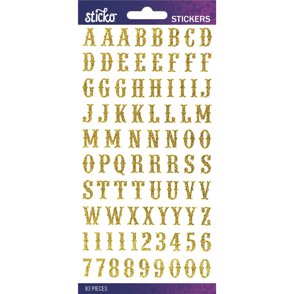 slide 1 of 1, Sticko Carnival Gold Alphabet Stickers, 83 ct