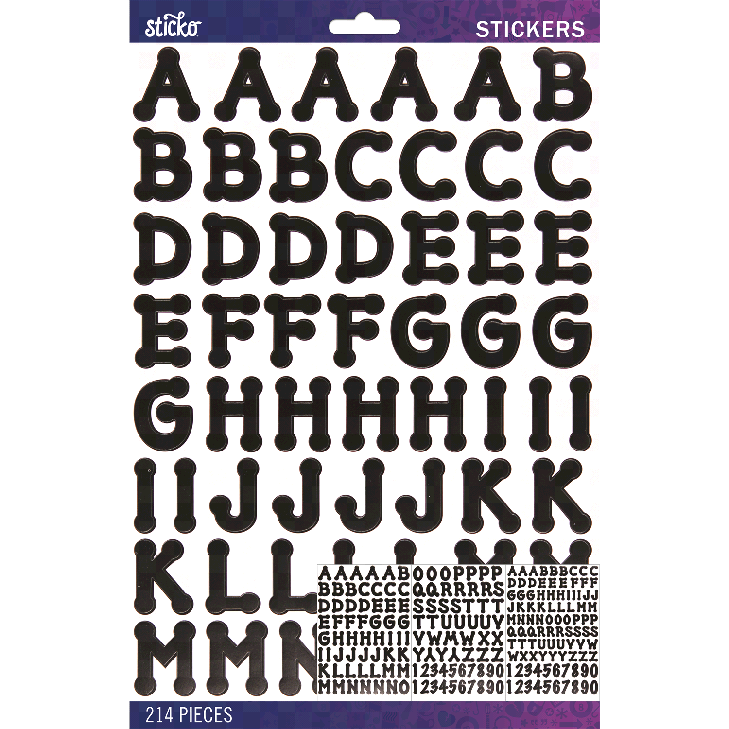 slide 1 of 1, EK Success Sticko Stickers Black Brush Small Alpha, 161 ct