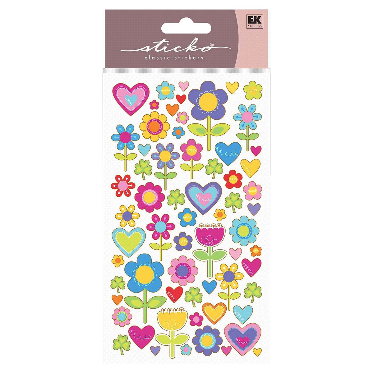 slide 1 of 1, Sticko I Love Flowers Stickers, 1 ct