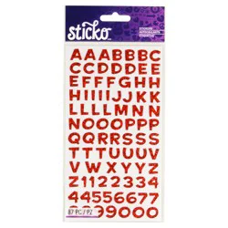 Sticko Stickers Letters And Numbers, Fun House Red Metallic