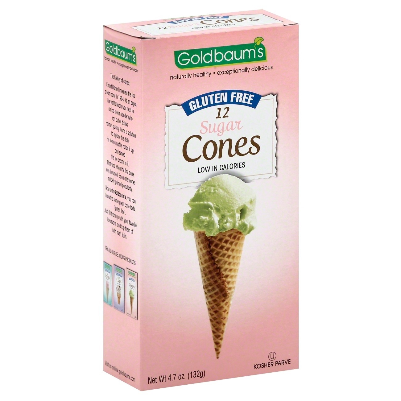 slide 1 of 1, Goldbaum's Gluten Free Sugar Cones, 4.7 oz