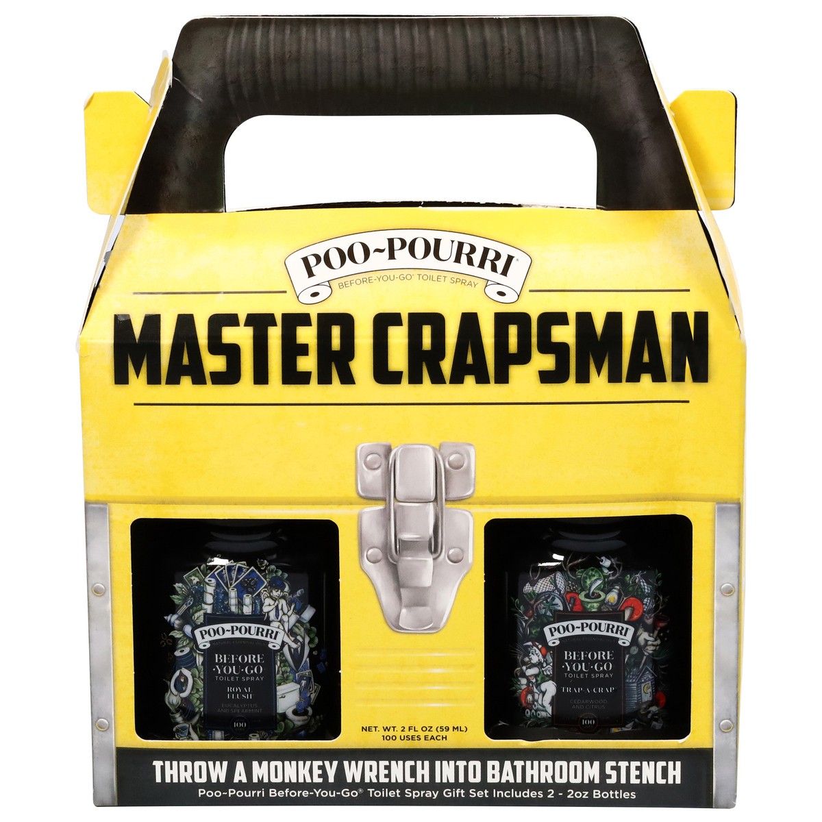 slide 1 of 4, Poo-Pourri Master Crapsman Gift Set Royal Flush/Trap-A-Crap Toilet Spray Bottle 2 ea, 2 ct