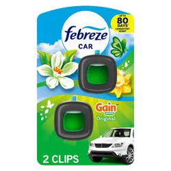 Febreze Car Air Freshener Vent Clip - Gain Original - 0.13 fl oz/2pk