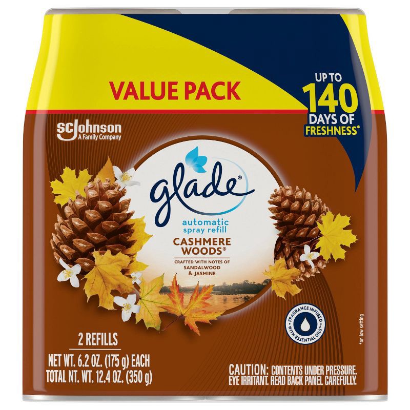 slide 12 of 14, Glade Automatic Spray Air Freshener - Cashmere Woods - 6.2oz/2pk, 2 ct; 6.2 oz