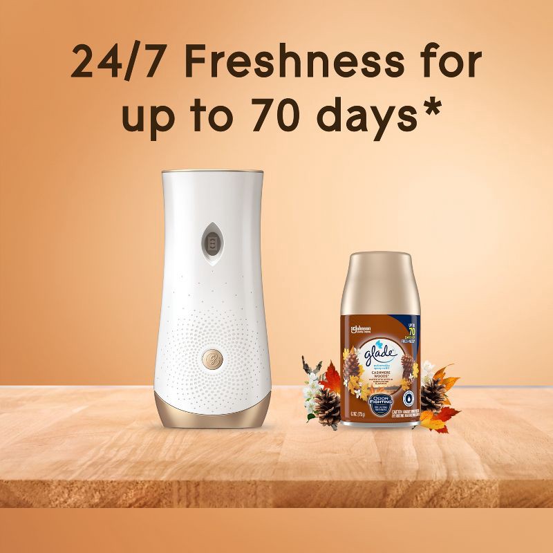 slide 8 of 14, Glade Automatic Air Freshener Room Spray Scent Refills - Cashmere Woods - 6.2oz/2ct, 2 ct; 6.2 oz