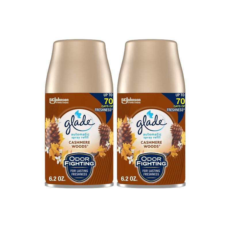 slide 1 of 14, Glade Automatic Spray Air Freshener - Cashmere Woods - 6.2oz/2pk, 2 ct; 6.2 oz