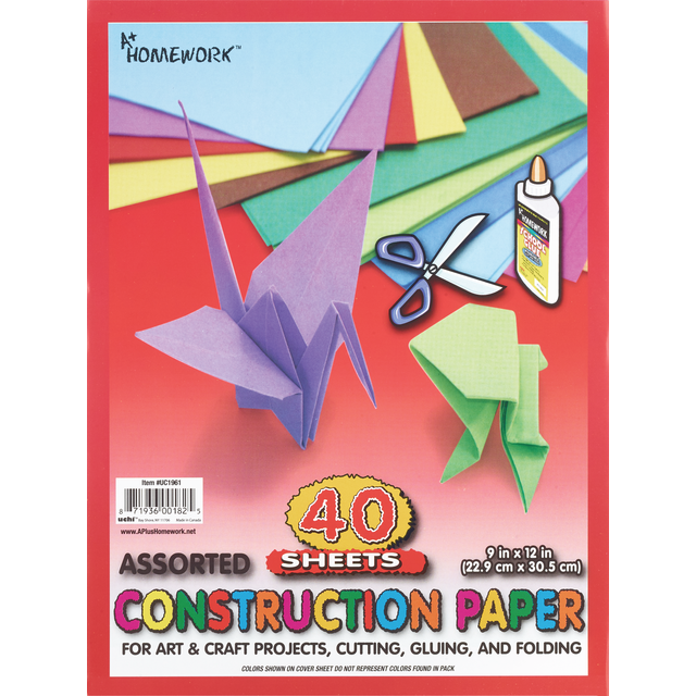 slide 1 of 1, V Construction Paper, 40 ct