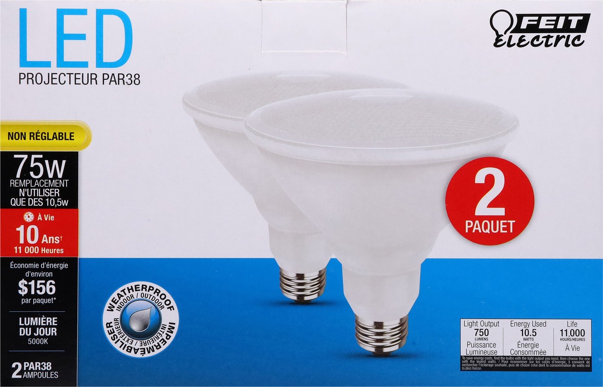 slide 6 of 13, Feit Electric 75 Watts LED Daylight Flood Bulbs 2 ea, 2 ct