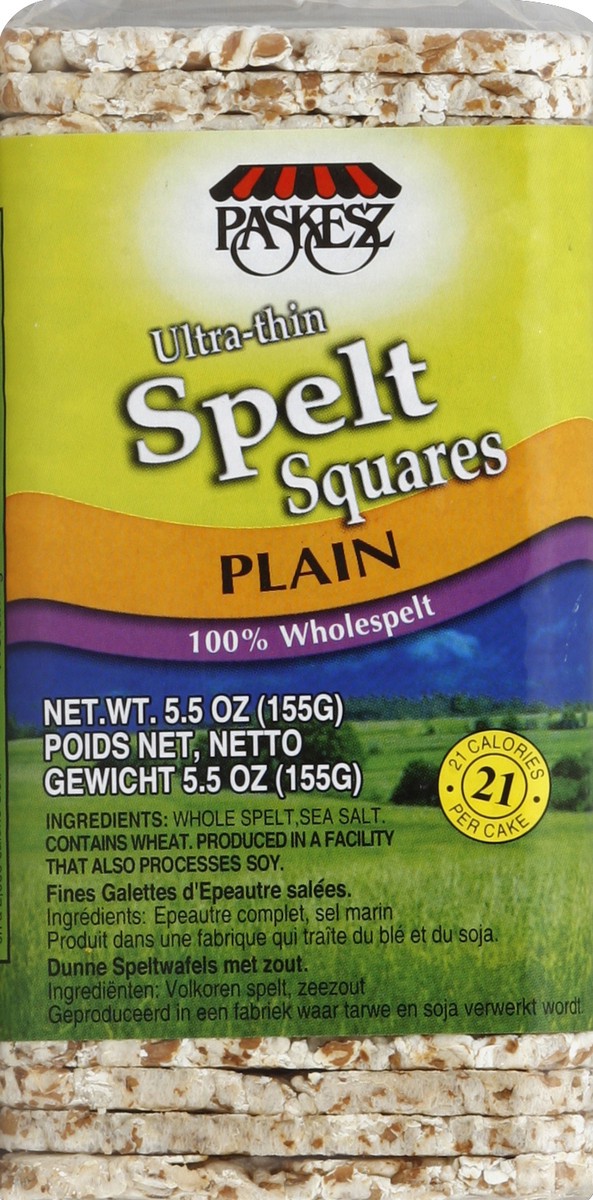 slide 5 of 5, Paskesz Spelt Cake Squares Thin Plain - 5.5 Oz, 5.5 oz