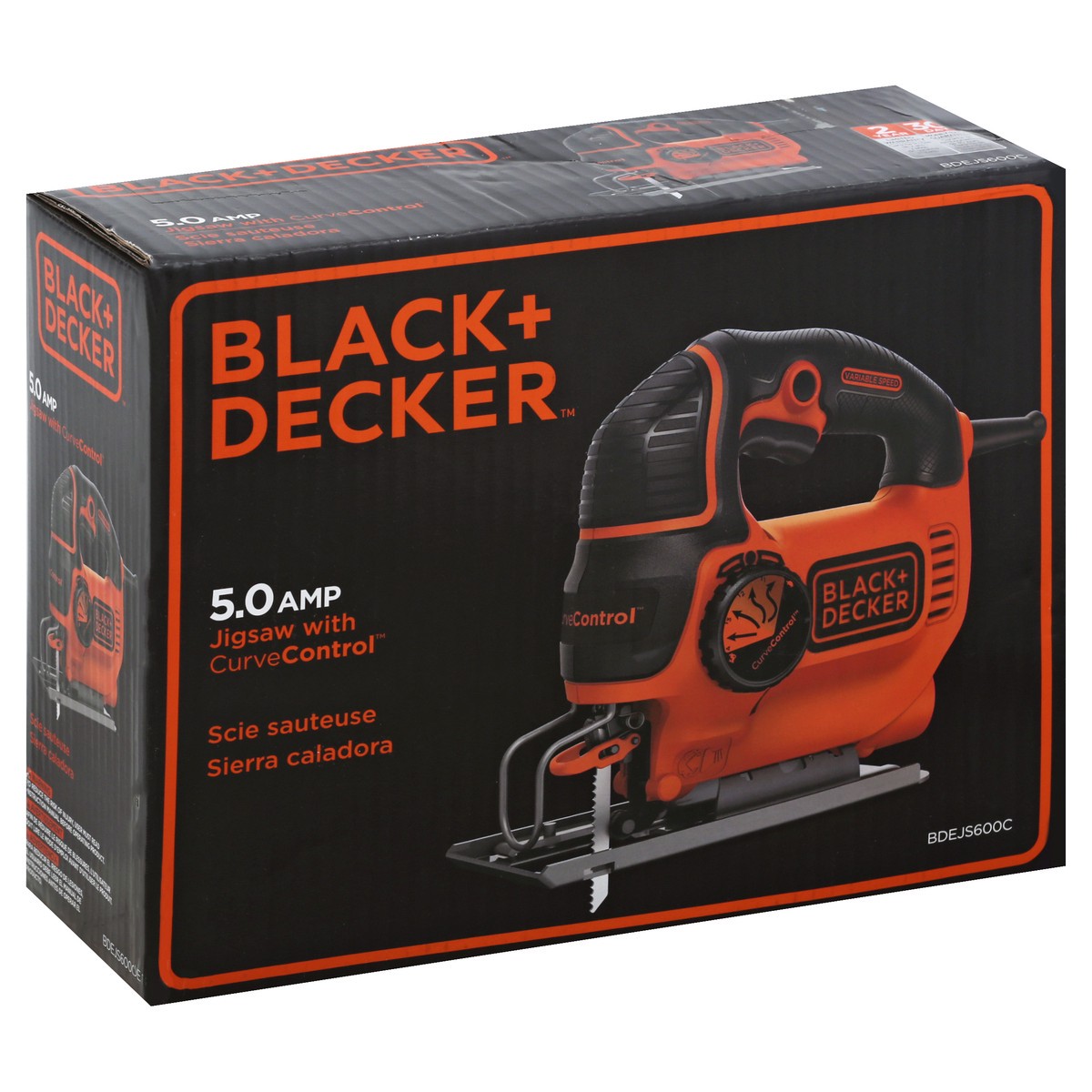 slide 2 of 8, BLACK+DECKER 5A Jigsaw with CurveControl - Orange, 1 ct